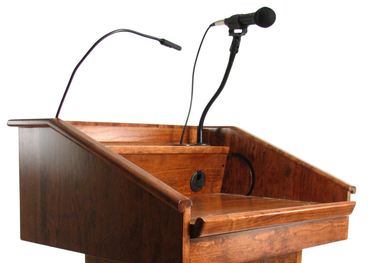 Flexible LED gooseneck light for Executive Wood Podiums and lecterns.