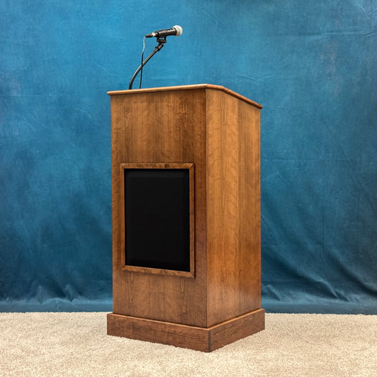 Cherry wood Collegiate podium stained red mahogany