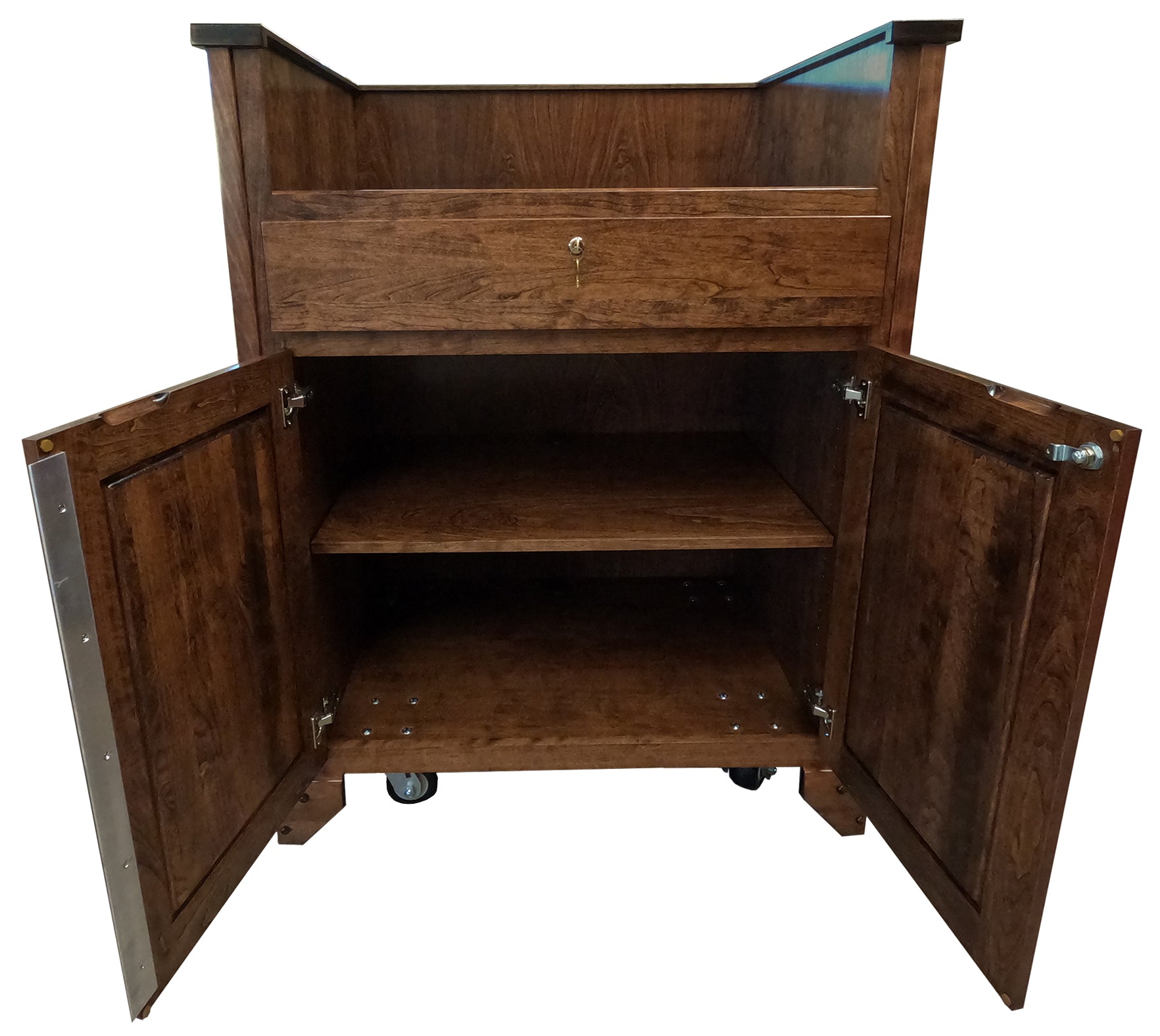 The Defender™ Work Station offers concealed ballistic protection with NIJ Level III materials, ideal for schools, police, and courthouses.