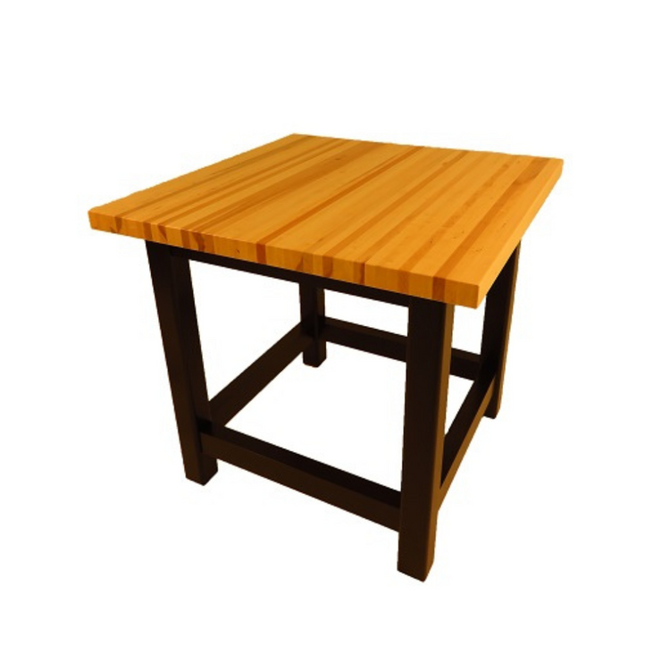 Butcher block solid maple workbench table.