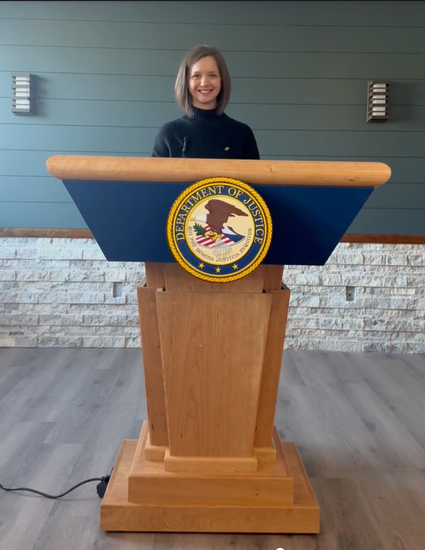 "Titan™ Premium Solid Hardwood Height Adjustable Lectern, featuring a sturdy, elegant design with customizable height for comfort during presentations and speeches. Crafted from high-quality wood for lasting durability and style."



