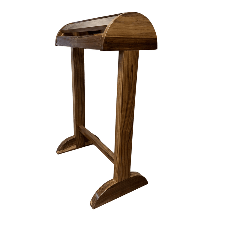 Solid wood saddle stand with a smooth finish, designed for stable and secure saddle storage. The stand features a sturdy base and simple, rustic design, perfect for any equestrian space. Handcrafted for durability and style.