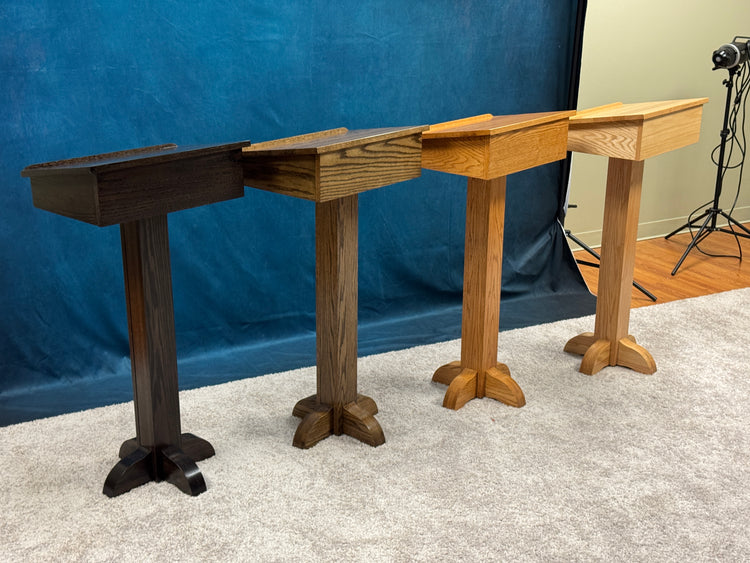 Pedestal Speaker's Stand PSS243 - Solid Oak Podium