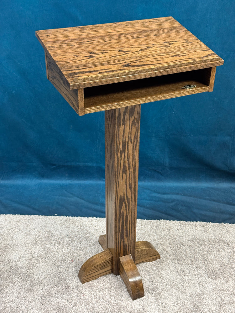 Pedestal Speaker's Stand PSS243 - Solid Oak Podium