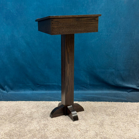 Pedestal Lectern PSS243 - Solid Oak Podium Stained Ebony QUICK SHIP