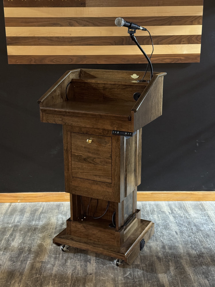 Counselor Evolution Lift™ Lectern - Height Adjustable Podium with Premium Sound System