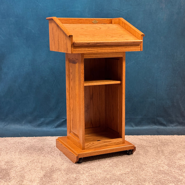 Counselor™ Handcrafted Wood Podium - Oak with Early American Stain QUICK SHIP