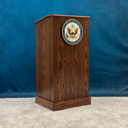 Graduate™ Podium GRAD411 – Solid Wood Lectern with Shelves & Casters