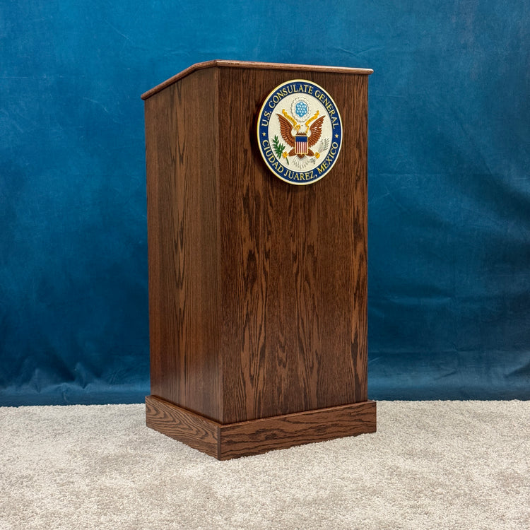 Graduate™ Podium GRAD411 – Solid Wood Lectern with Shelves & Casters