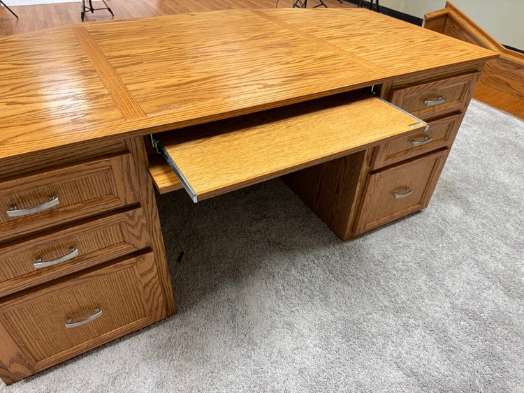 St. James Desk - 3 Faceted Solid Oak Office and Reception Desk
