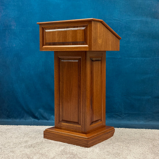 Mahogany counselor lectern with English chestnut stain