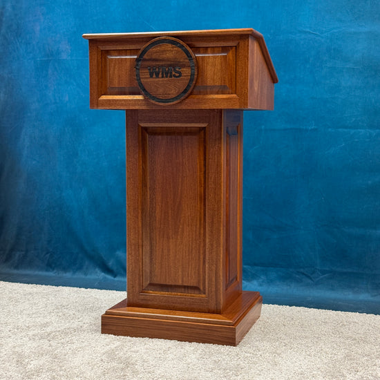Mahogany counselor lectern with English chestnut stain