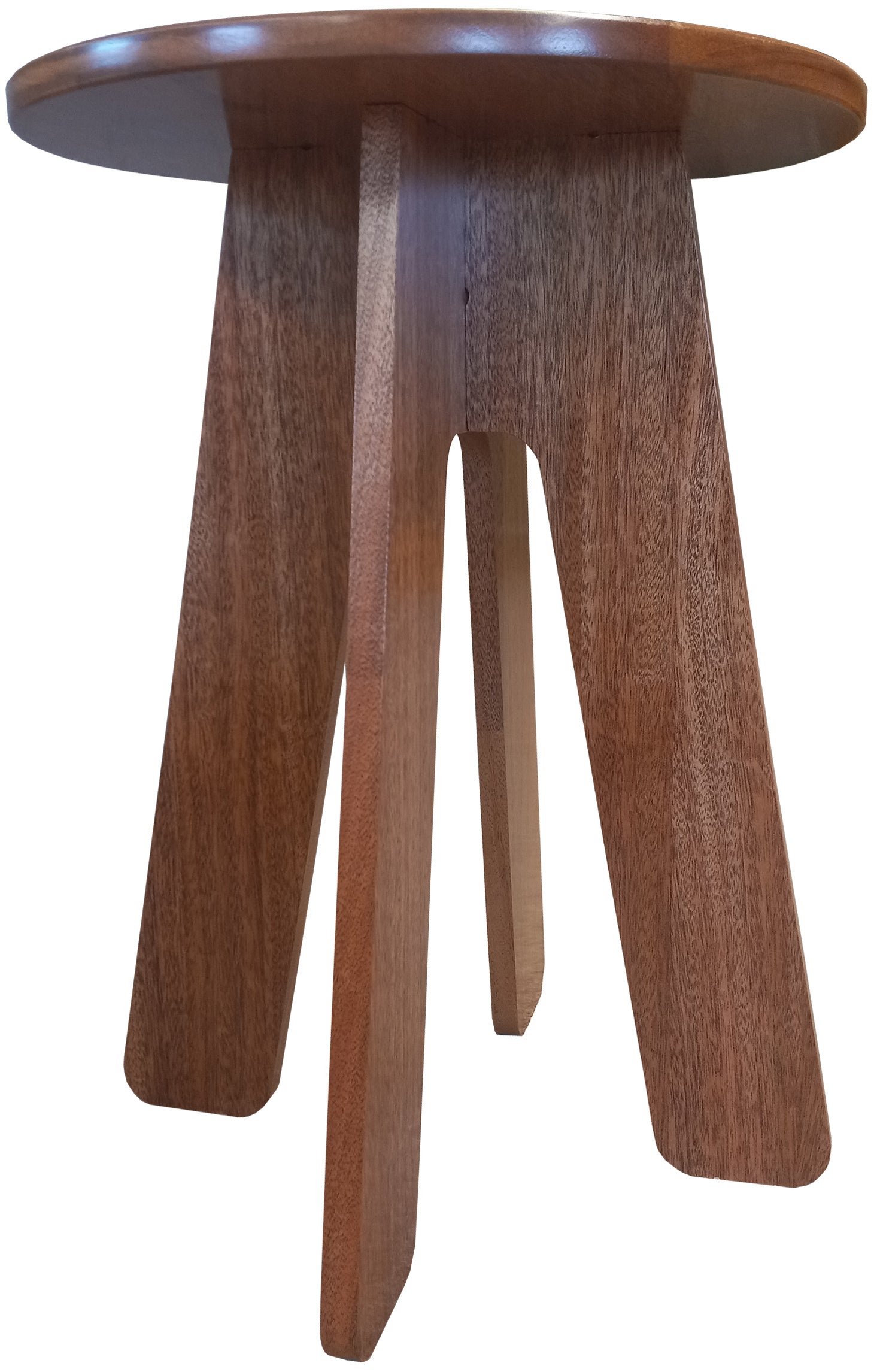Portable solid mahogany side table for camping, poolside, and outdoor use with lightweight, sturdy design.