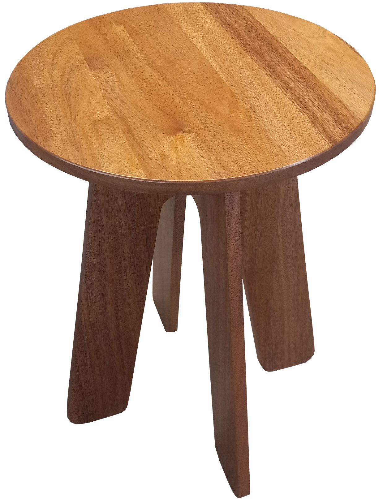 Portable solid mahogany side table for camping, poolside, and outdoor use with lightweight, sturdy design.