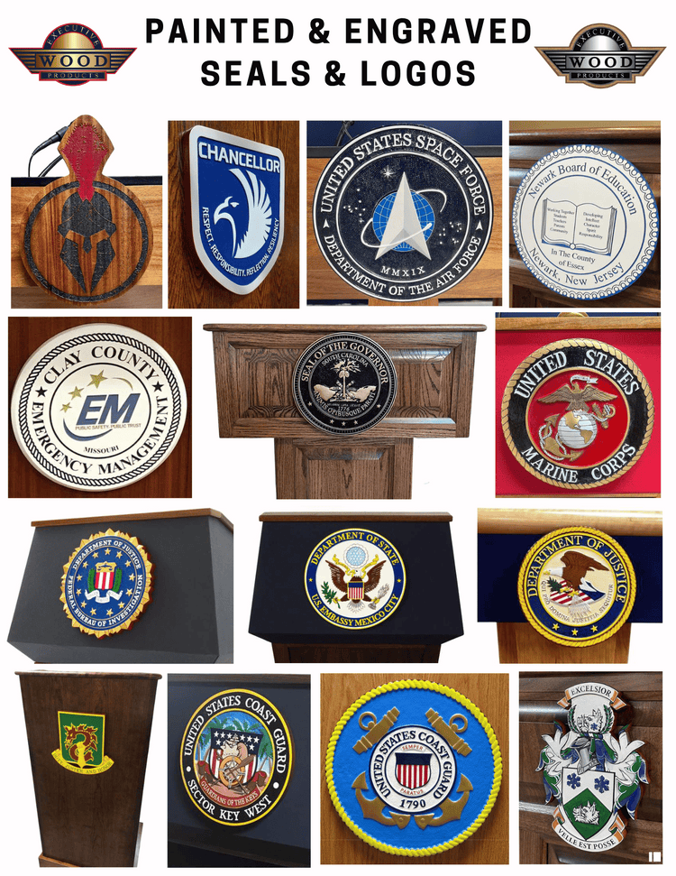 Custom Logo & Seal Options for Lecterns and Podiums