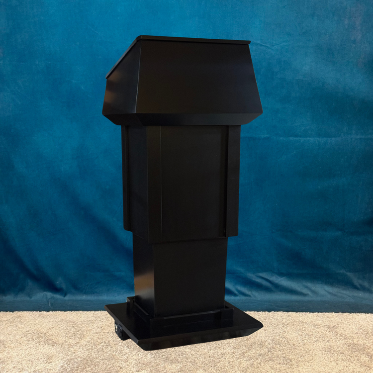 Presidential Lift™ Podium – Height Adjustable Wooden Lectern with Power Lift