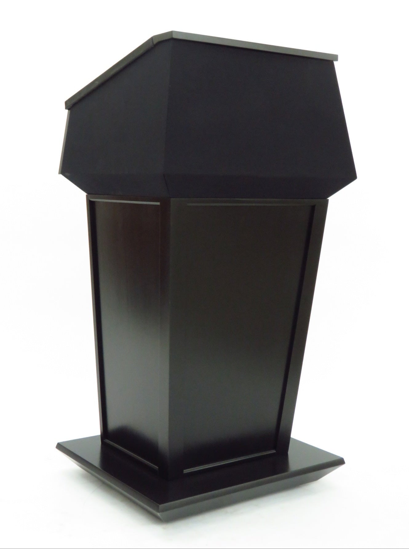 Presidential™ Bullet Resistant Lectern with solid hardwood construction, designed for secure and professional environments. Features sleek, modern design with a protective bullet-resistant shield, ideal for high-security settings like government offices or public events. American made durable  