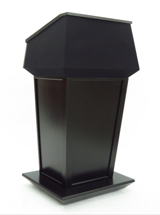 Presidential™ Bullet Resistant Lectern with solid hardwood construction, designed for secure and professional environments. Features sleek, modern design with a protective bullet-resistant shield, ideal for high-security settings like government offices or public events. American made durable  