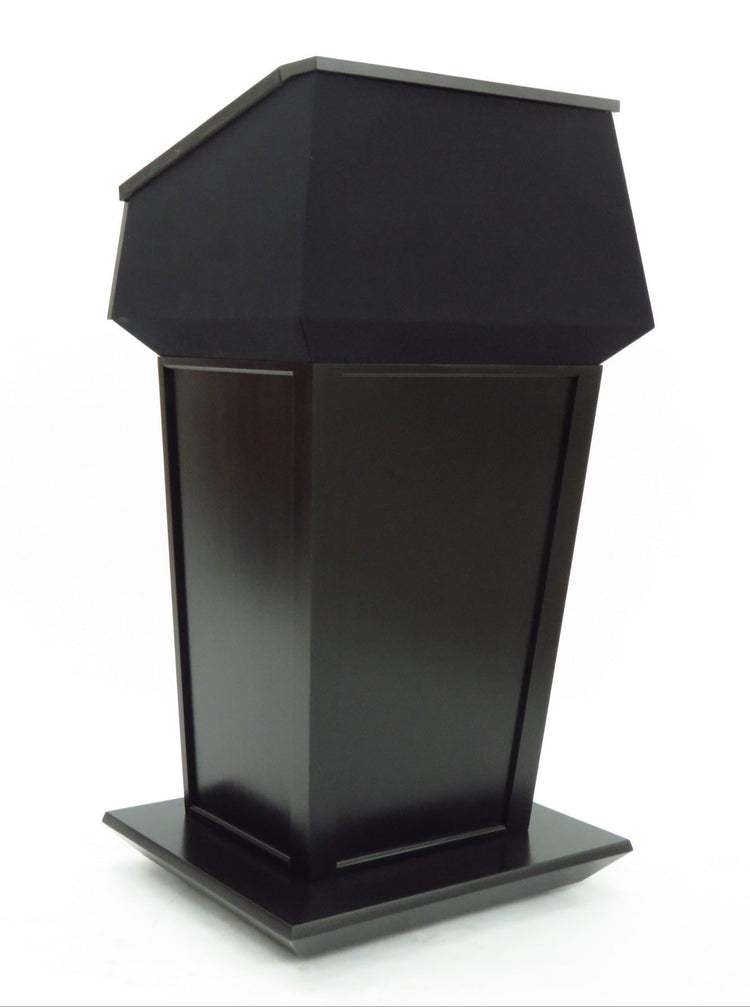 Presidential™ Bullet Resistant Lectern with solid hardwood construction, designed for secure and professional environments. Features sleek, modern design with a protective bullet-resistant shield, ideal for high-security settings like government offices or public events. American made durable  