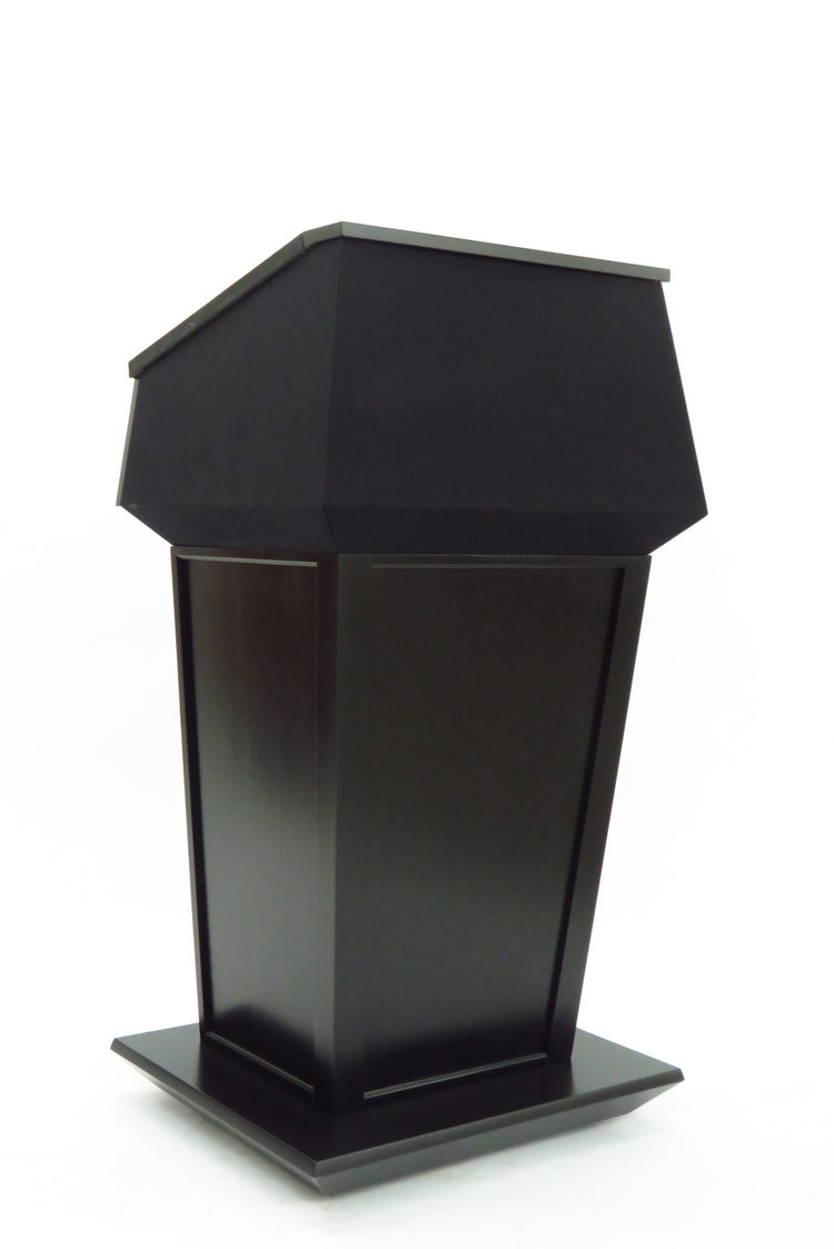 Presidential™ Bullet Resistant Lectern with solid hardwood construction, designed for secure and professional environments. Features sleek, modern design with a protective bullet-resistant shield, ideal for high-security settings like government offices or public events. American made durable  