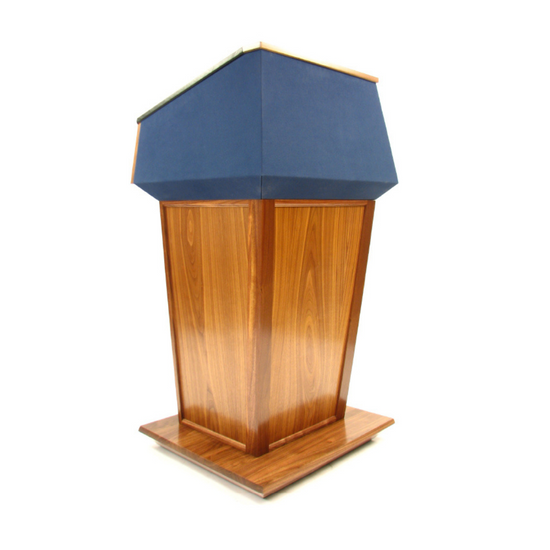 Presidential™ Bullet Resistant Lectern with solid hardwood construction, designed for secure and professional environments. Features sleek, modern design with a protective bullet-resistant shield, ideal for high-security settings like government offices or public events. American made durable  