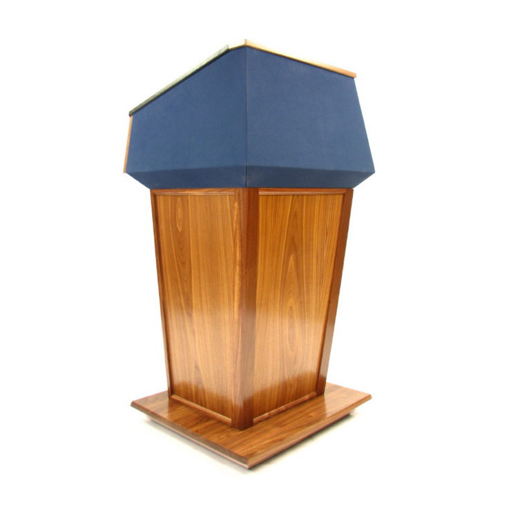 Presidential™ Bullet Resistant Lectern with solid hardwood construction, designed for secure and professional environments. Features sleek, modern design with a protective bullet-resistant shield, ideal for high-security settings like government offices or public events. American made durable  