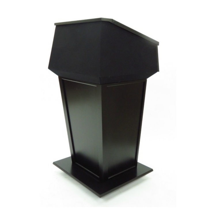 "Presidential Plus™ Large Solid Wood Podium featuring a rich, polished finish and spacious design. Crafted from high-quality solid wood, this elegant podium offers ample surface area for presentations, with a classic and professional look perfect for corporate, academic, or formal settings." PODIUM SOUND SYSTEM AMERICAN MADE PODIUM handcrafted podium