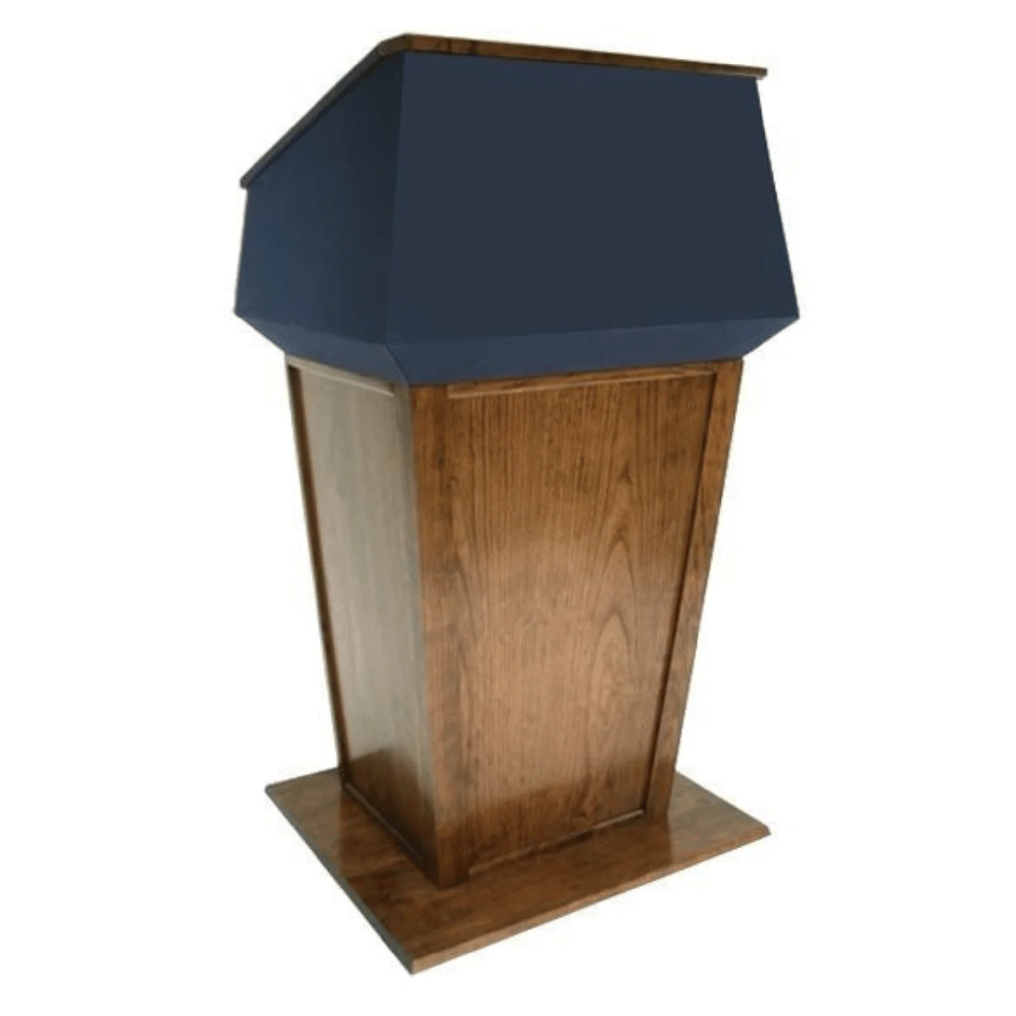 Presidential™ Bullet Resistant Lectern with solid hardwood construction, designed for secure and professional environments. Features sleek, modern design with a protective bullet-resistant shield, ideal for high-security settings like government offices or public events. American made durable  