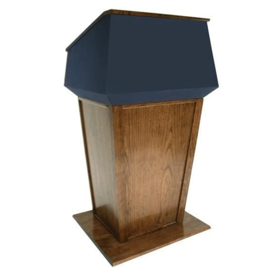 Presidential™ Bullet Resistant Lectern with solid hardwood construction, designed for secure and professional environments. Features sleek, modern design with a protective bullet-resistant shield, ideal for high-security settings like government offices or public events. American made durable  