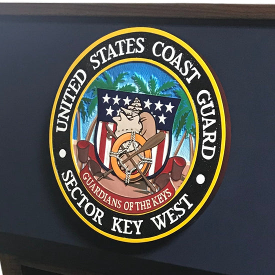 Custom engraved and painted seal for lecterns, up to 12 inches, for a premium and detailed finish.
