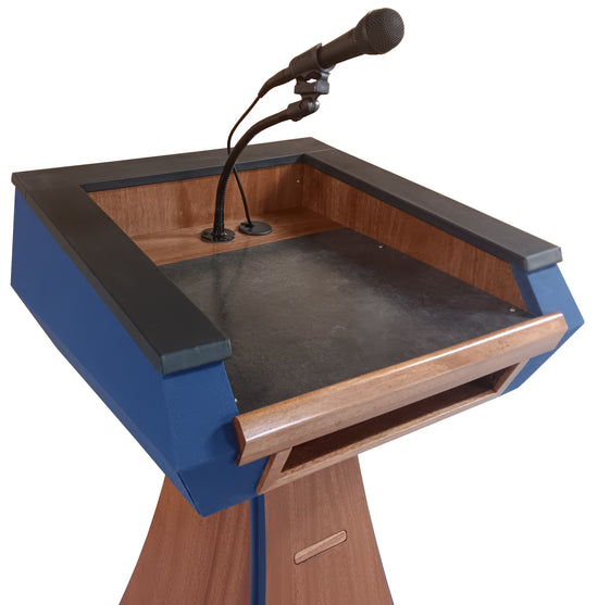 "StatesMan™ VP Solidwood Handcrafted Lectern, showcasing a refined, classic design with expert craftsmanship. Built from high-quality solid wood, this lectern offers a professional and elegant solution for speeches, presentations, and conferences