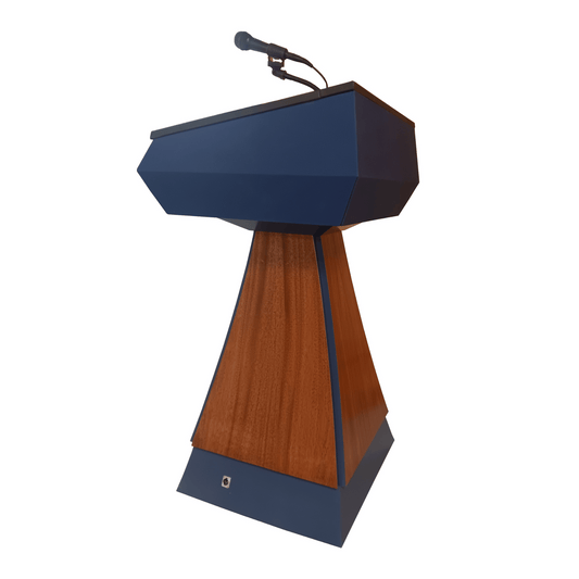 "StatesMan™ VP Solidwood Handcrafted Lectern, showcasing a refined, classic design with expert craftsmanship. Built from high-quality solid wood, this lectern offers a professional and elegant solution for speeches, presentations, and conferences