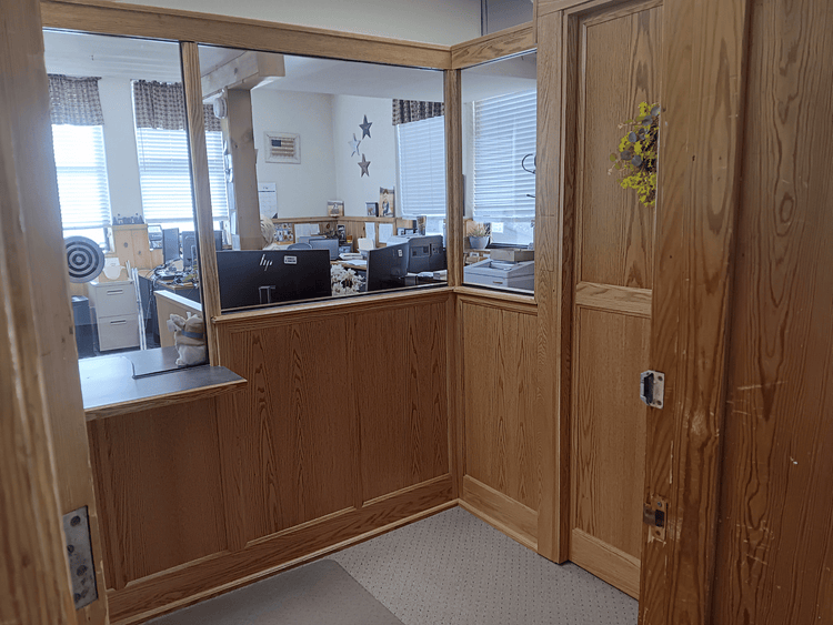 Slab Door – Solid wood bullet-resistant door with NIJ Level 3 steel core for maximum security and privacy. No window included.
