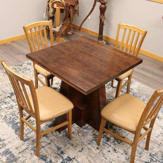 Handcrafted Square Luxury Cherry Wood Table with a rich, deep finish, showcasing elegant craftsmanship and designed for executive office settings, offering a sophisticated and durable workspace. American made 