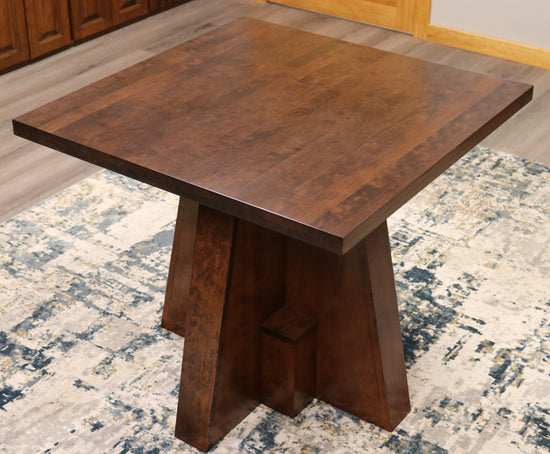 Handcrafted Square Luxury Cherry Wood Table with a rich, deep finish, showcasing elegant craftsmanship and designed for executive office settings, offering a sophisticated and durable workspace. American made 