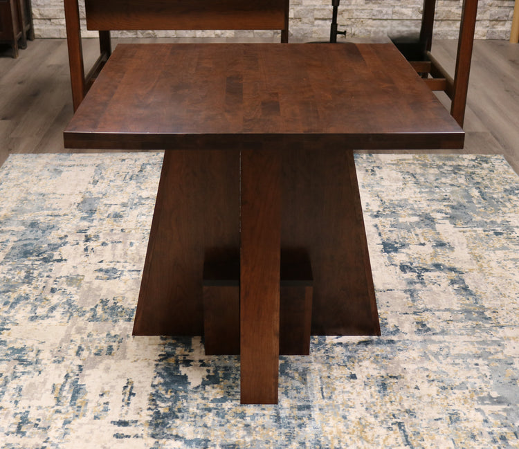 Handcrafted Square Luxury Cherry Wood Table with a rich, deep finish, showcasing elegant craftsmanship and designed for executive office settings, offering a sophisticated and durable workspace. American made 