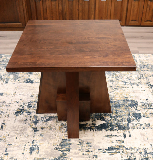 Handcrafted Square Luxury Cherry Wood Table with a rich, deep finish, showcasing elegant craftsmanship and designed for executive office settings, offering a sophisticated and durable workspace. American made 