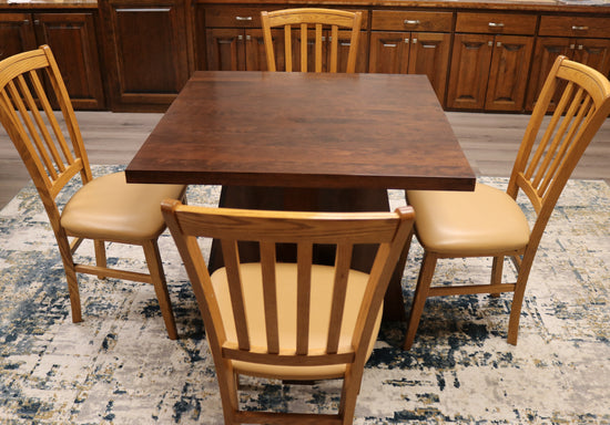 Handcrafted Square Luxury Cherry Wood Table with a rich, deep finish, showcasing elegant craftsmanship and designed for executive office settings, offering a sophisticated and durable workspace. American made 