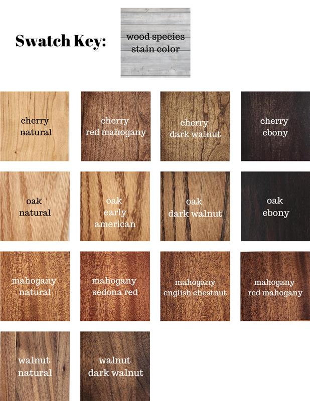 Executive Wood Stain and Wood Species Swatch