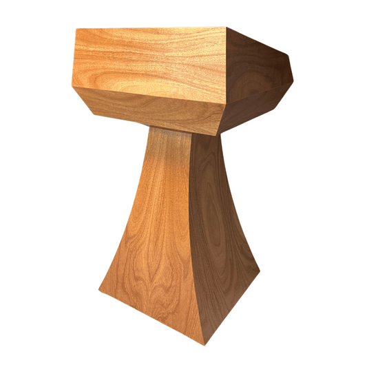 "Elegant Statesman Slim™ Solid Hardwood Lectern featuring a sleek, contemporary design with rich wood grain, offering a professional and sturdy platform for speeches and presentations. American made craftsmanship. 