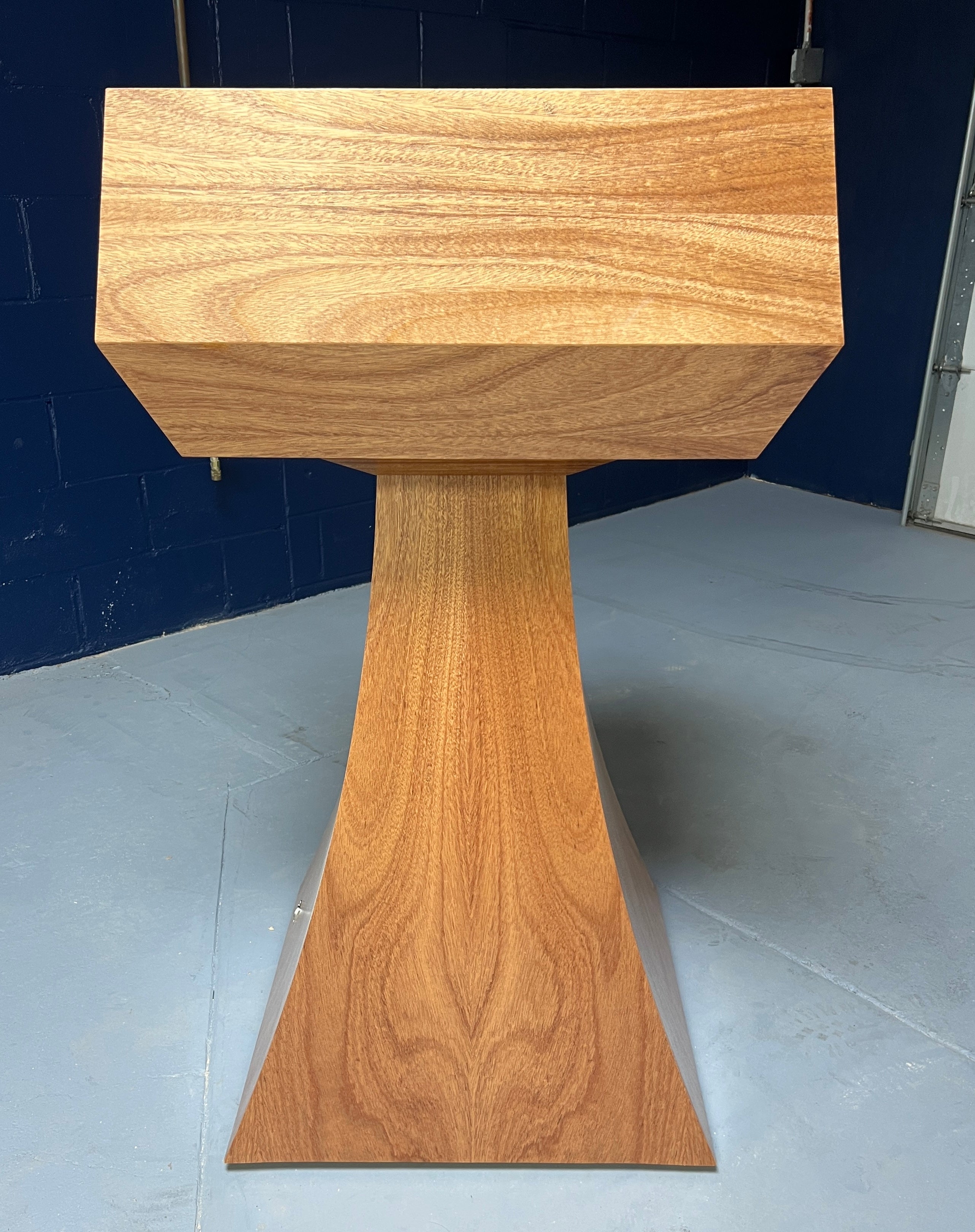 "Elegant Statesman Slim™ Solid Hardwood Lectern featuring a sleek, contemporary design with rich wood grain, offering a professional and sturdy platform for speeches and presentations. American made craftsmanship. 