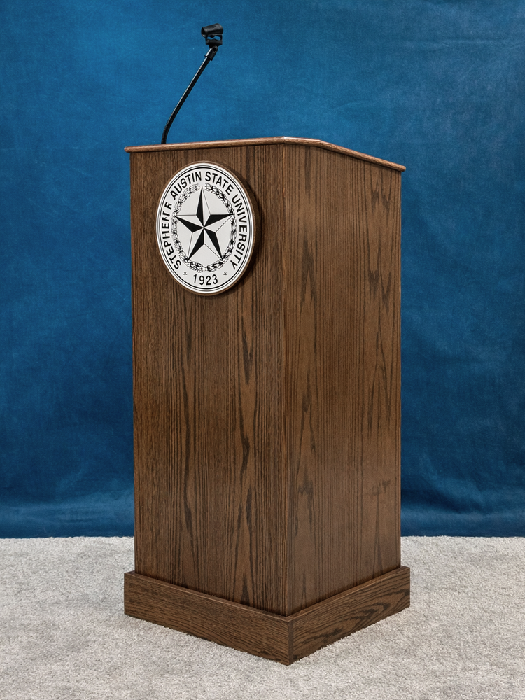 Graduate™ Podium GRAD411 – Solid Wood Lectern with Shelves & Casters