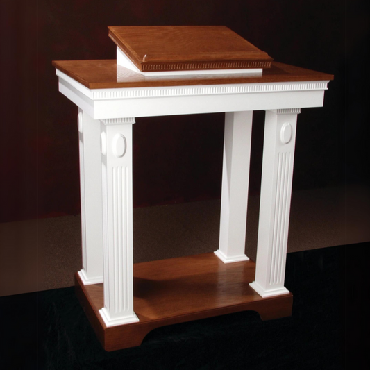 Colonial Church Wood Pulpit Open TOP-605