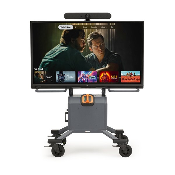 battery-powered Bretford Explorer mobile display cart for classrooms and presentation spaces