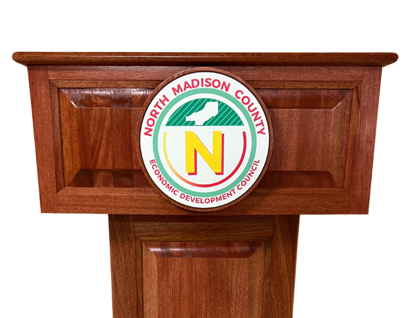 Custom vinyl plaque for lecterns, up to 12 inches, featuring a professional and durable design.