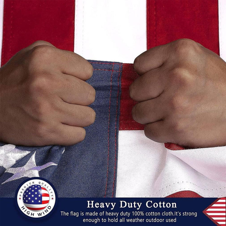 Folded Memorial Flag American US Cotton Flag 5x9.5 FT Premium