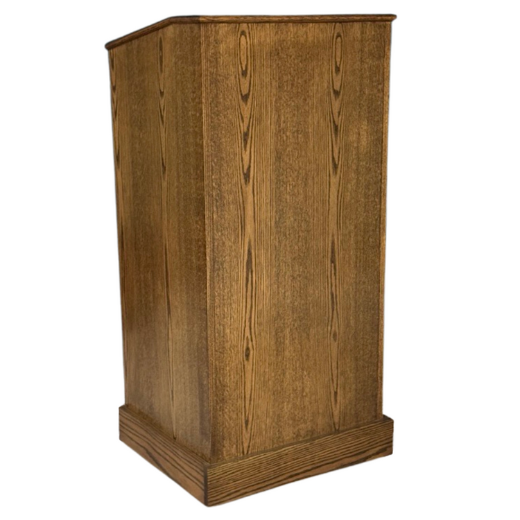 Graduate™ Podium GRAD411 – Solid Oak Wood Lectern with Shelves & Casters