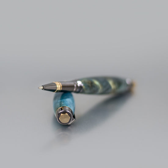 Heirloom-quality Buckeye Burl rollerball pen with refillable ink