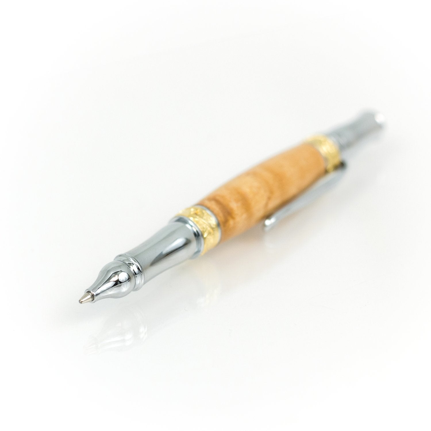 Executive gift Sycamore wood and precious metal pen