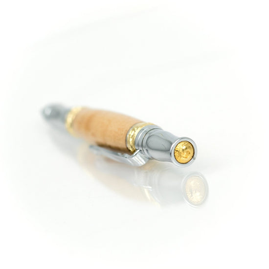 Executive gift Sycamore wood and precious metal pen